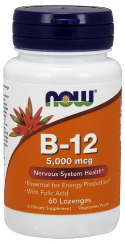 B12-vitamin  Vitamin B-12 with Folic Acid, 5000mcg  60 sugetabletter