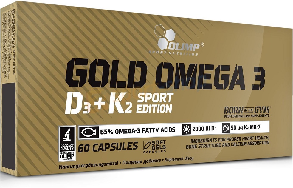 Gold Omega 3 D3 + K2 Sport Edition - 60 kapsler