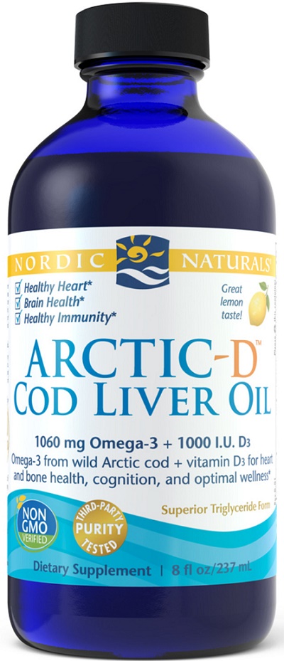 Torskelevertran  Arctic-D Cod Liver Oil, Lemon - 237 ml.