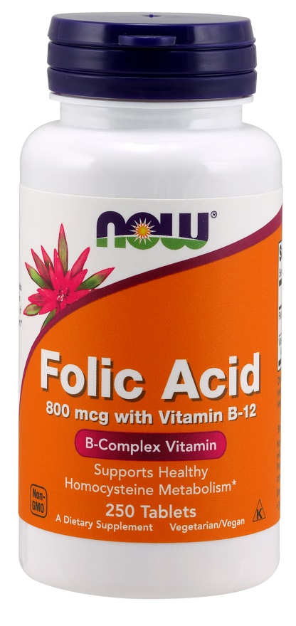 Folic Acid with Vitamin B12, 800mcg  250 tabletter