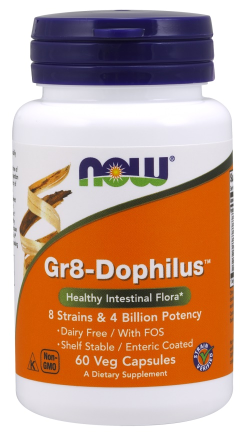Probiotika med flere stammer  Gr8-Dophilus - 60 veg. kapsler