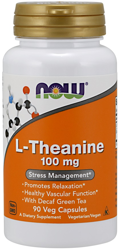 L-theanin med koffeinfri grøn te, 100 mg  90 vcaps