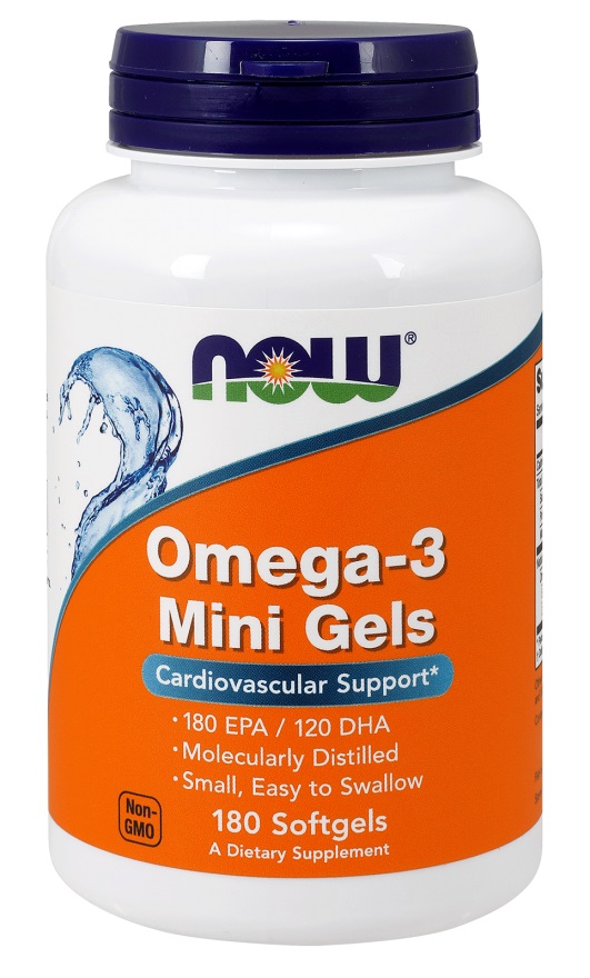 Omega-3 fiskeolie  Omega-3 Mini Gels - 180 bløde kapsler