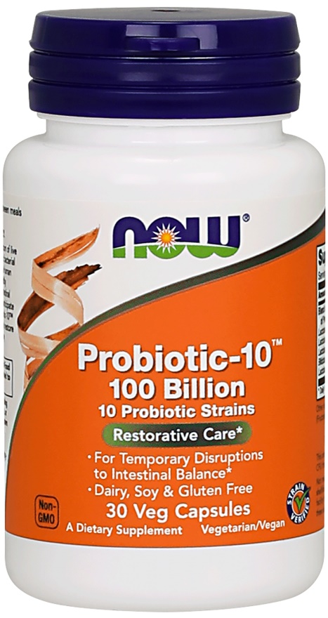 Probiotika med flere stammer  Probiotic-10, 100 Billion - 30 veg. kapsler