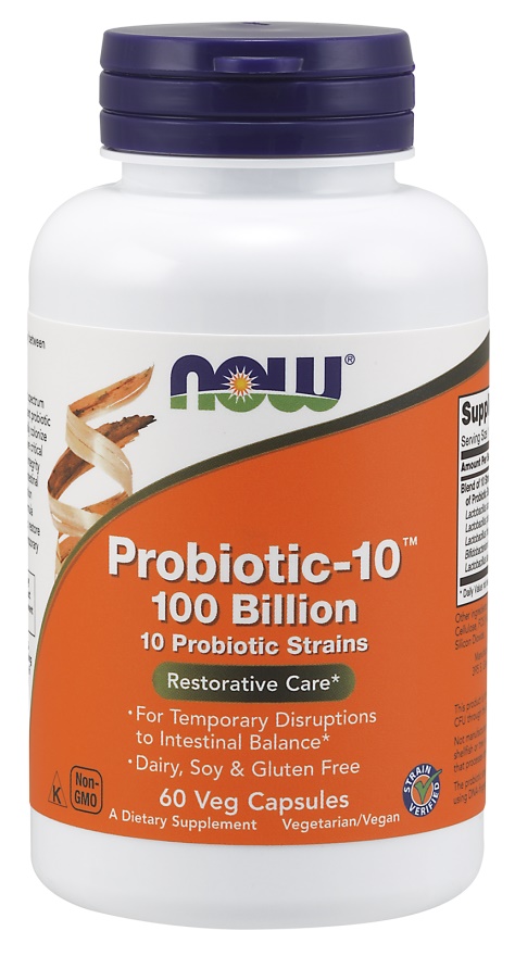 Probiotika med flere stammer  Probiotic-10, 100 milliarder  60 vcaps