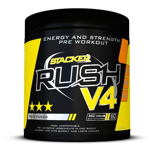 Præ-træningsprodukt med stimulerende virkning Rush V4, Tropical - 360g