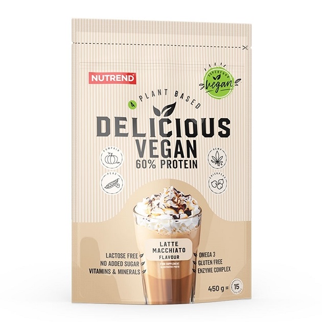 Planteprotein Nutrend Delicious Vegan, Latte Macchiato - 450 g pulver