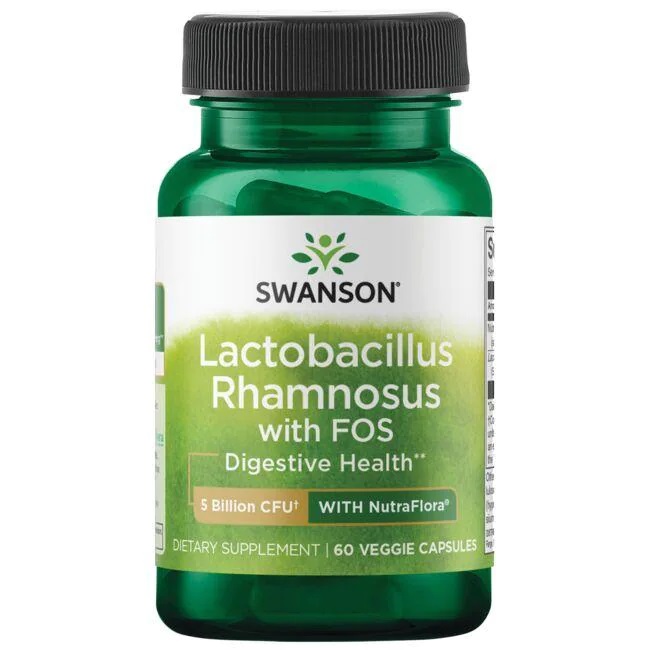 Probiotika med flere stammer  Lactobacillus Rhamnosus with FOS, 5 Billion CFU  60 veg. kapsler