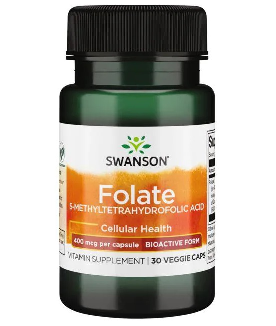 Folat (5-methyltetrahydrofolsyre), 400 mcg  30 vcaps