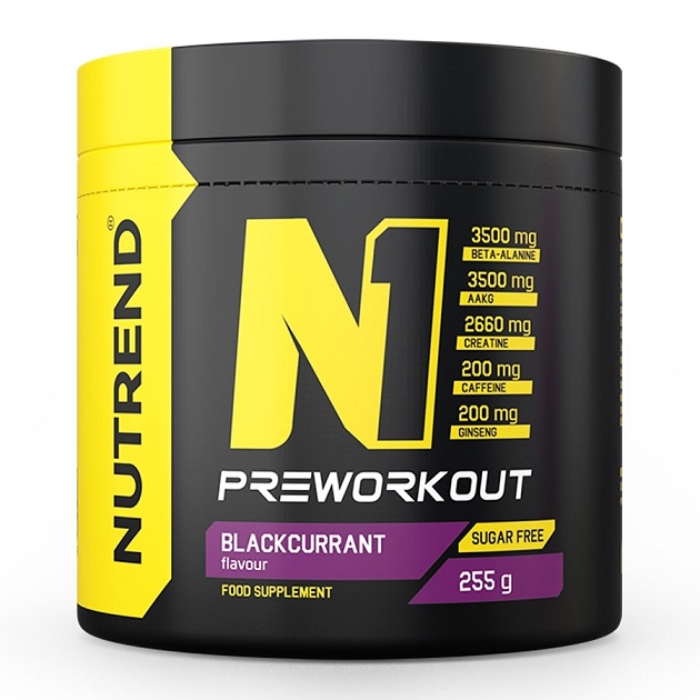 Nutrend N1 Pre-Workout, Blackcurrant - 255 g pulver
