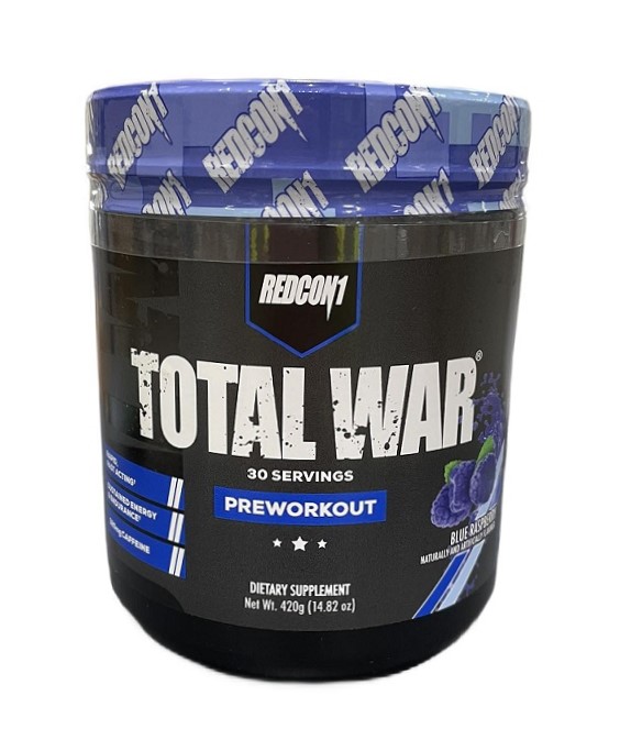 Præ-træningsprodukt med stimulerende virkning Total War - Preworkout, Blue Raspberry - 420g