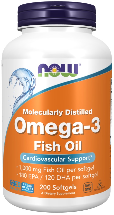 Omega-3 fiskeolie  Omega-3 Fish Oil, Molecularly Distilled - 200 bløde kapsler