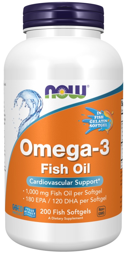 Omega-3-fiskeolie, molekylært destilleret  200 bløde kapsler med fiskeolie