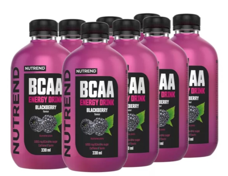 BCAA Energy Drink, Blackberry - 8 x 330 ml.