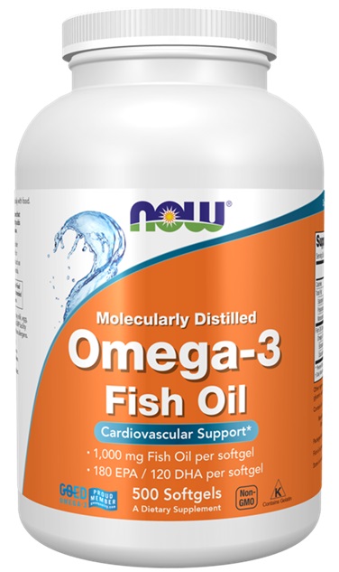 Omega-3-fiskeolie, molekylært destilleret  500 bløde kapsler