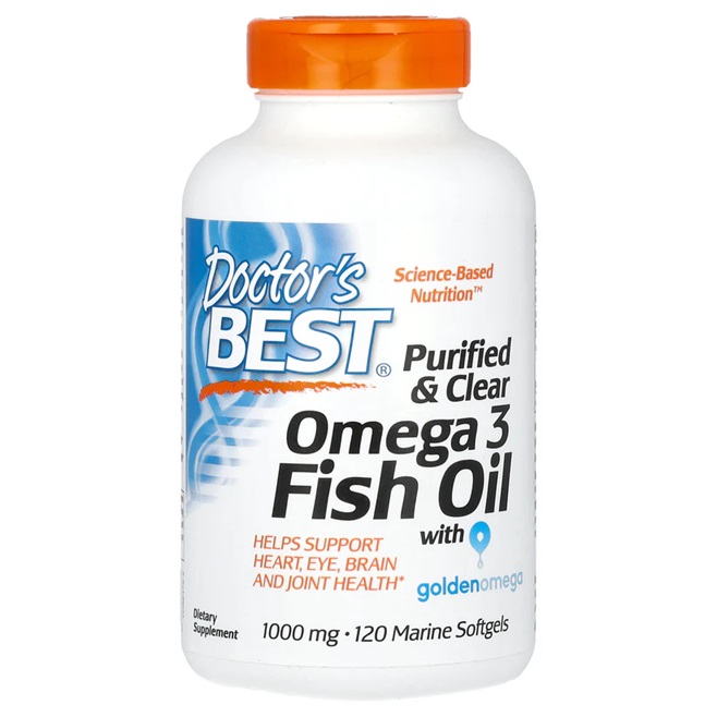 Omega-3 fiskeolie  Purified & Clear Omega 3 Fish Oil, 1000mg - 120 marine bløde kapsler