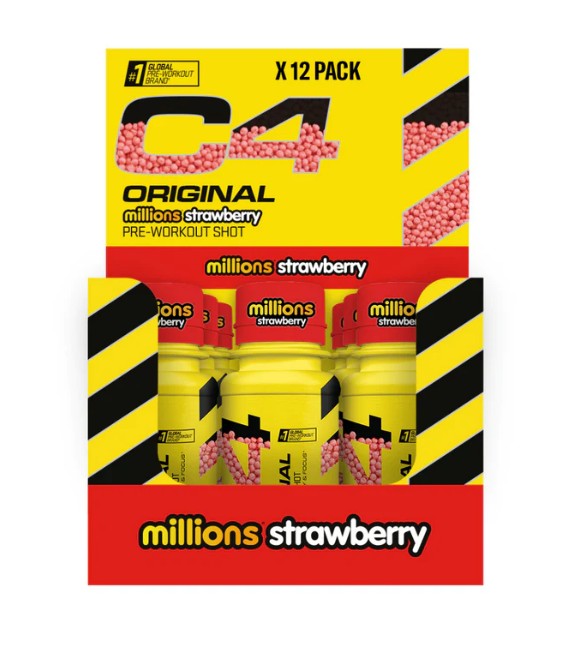 Cellucor - C4 Original Pre-Workout Shot, Millions Strawberry - 12 x 60 ml.