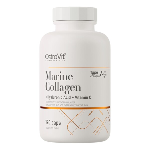 Marint kollagen + hyaluronsyre + C-vitamin  120 kapsler