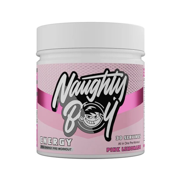 Præ-træningsprodukt med stimulerende virkning Naughty Boy Energy, Pink Lemonade 390 g