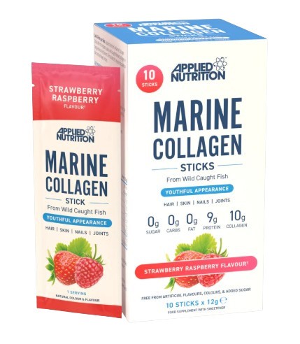 Marint kollagen  Marine Collagen Sticks, Strawberry Raspberry - 10 x 12g