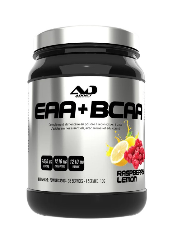 Addict Sport Nutrition - EAA+BCAA, Raspberry Lemon - 350g