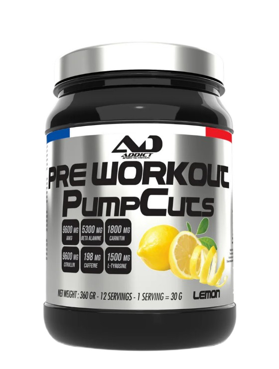 Addict Sport Nutrition - Pre Workout Pump Cuts, Lemon - 360g