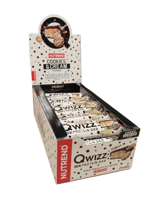 Proteinbarer & snacks Nutrend Qwizz 35% Protein bar, Cookies & Cream - 24 x 60 g