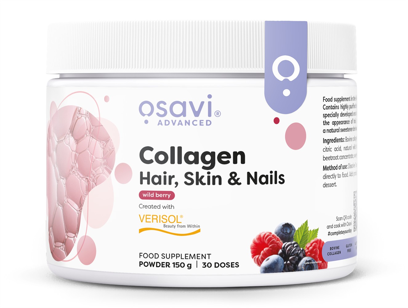 Collagen Peptides (Hair, Skin & Nails), Wild Berry - 150g