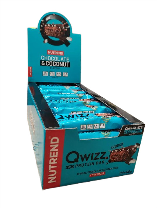 Proteinbarer & snacks Nutrend Qwizz 35% Protein bar, Chocolate & Coconut - 24 x 60 g