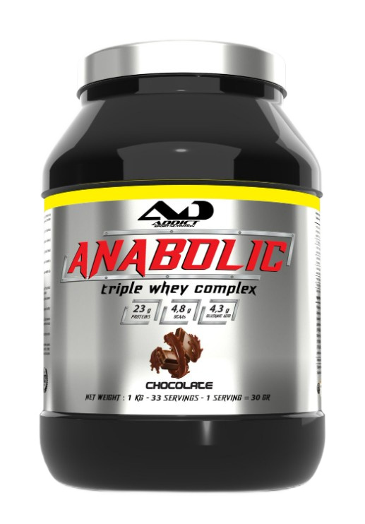 Addict Sport Nutrition - Anabolsk Triple Whey Complex, Chokolade + 1000 g