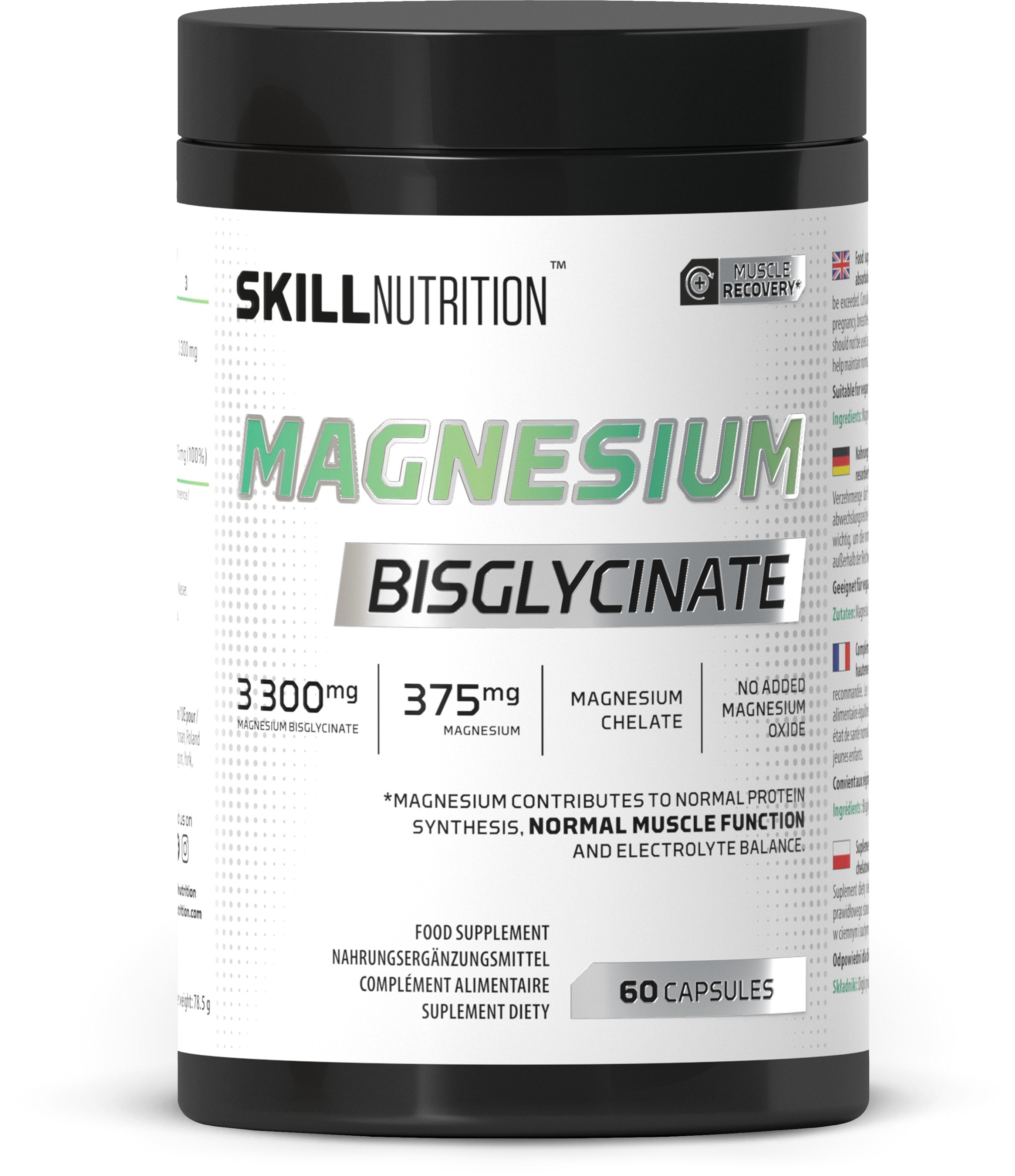Magnesiumglycinat Magnesiumbisglycinat 60 kapsler