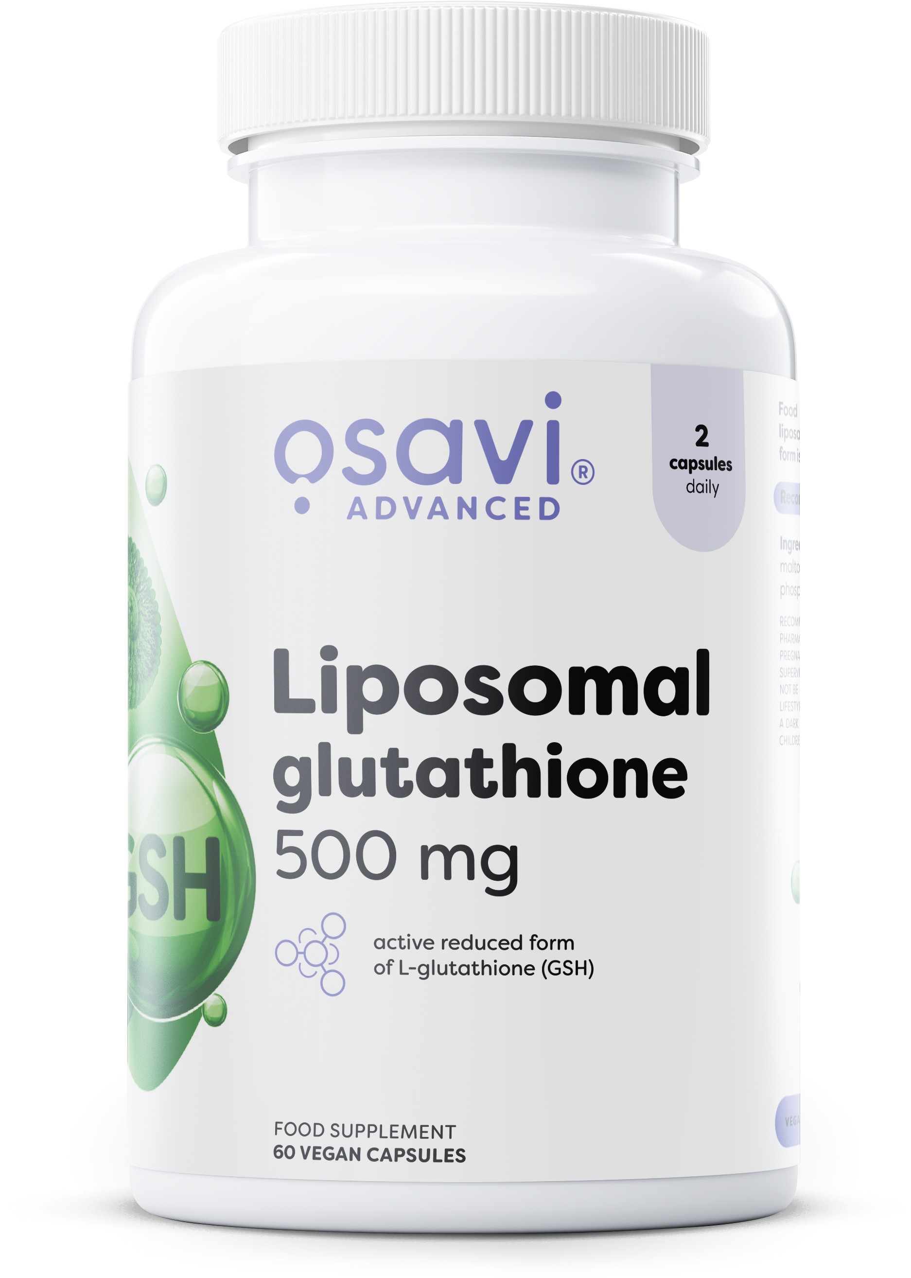 Liposomalt glutathion, 500 mg 60 veganske kapsler