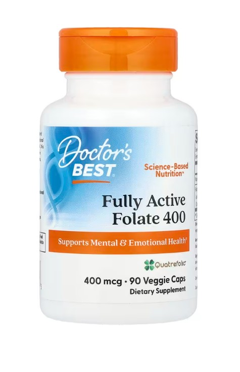Fully Active Folate 400 with Quatrefolic, 400mcg  90 veg. kapsler