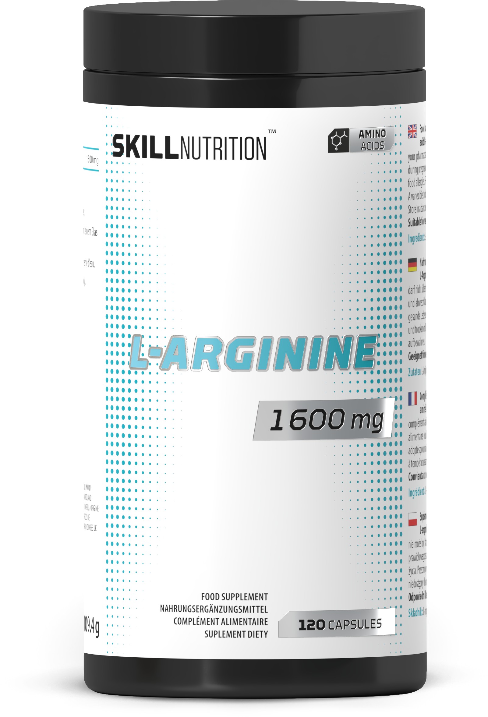 Skill Nutrition - L-Arginine, 1600mg -120 vegansk kapsler