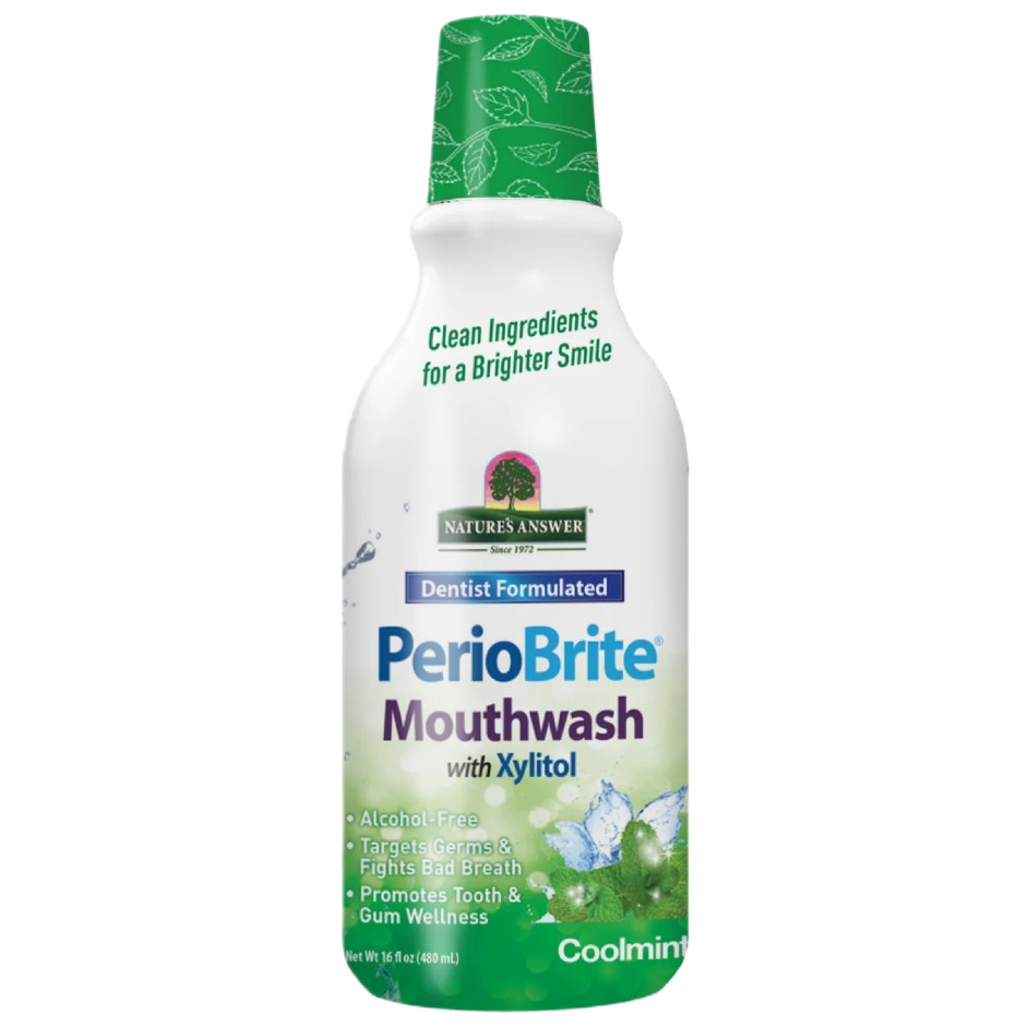 Nature's Answer - PerioBrite Mouthwash with Xylitol, Coolmint - 480 ml.