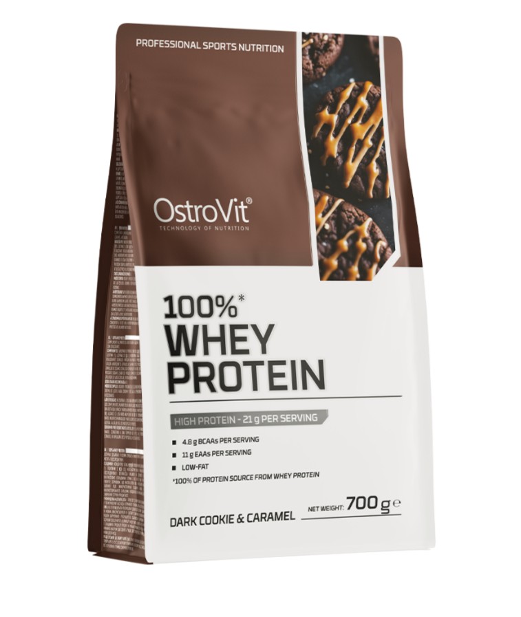 OstroVit 100% valleprotein, mørk kage & karamel 700 g