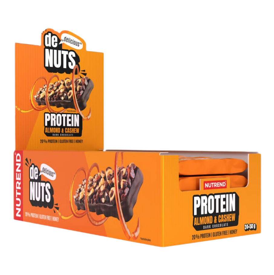 Proteinbarer & snacks Nutrend Denuts Protein bar, Almond & Cashew Dark Chocolate - 24 x 50 g