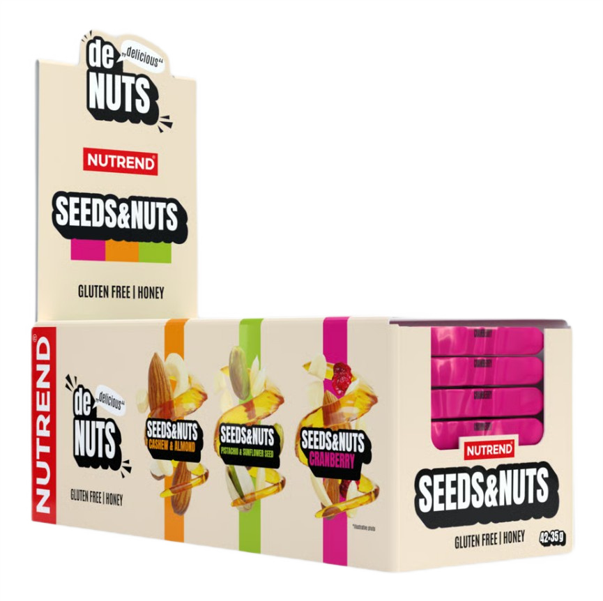 Proteinbarer & snacks Nutrend Denuts Seeds & Nuts bar, Cranberry - 42 x 35 g