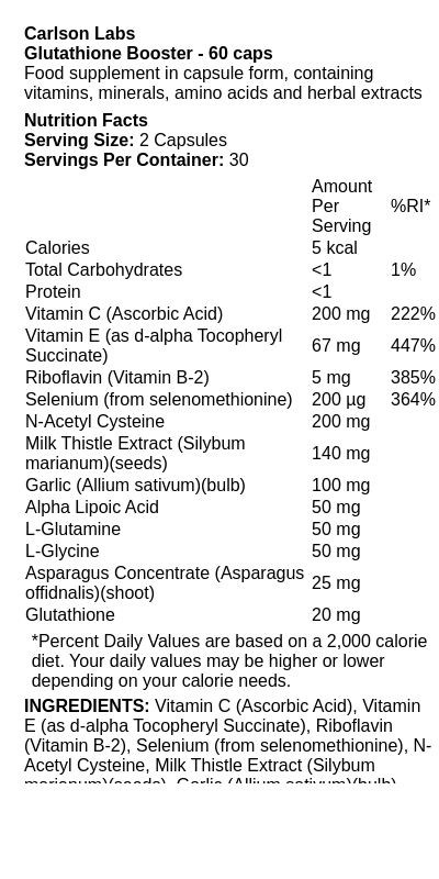 Glutathione Booster - 60 caps